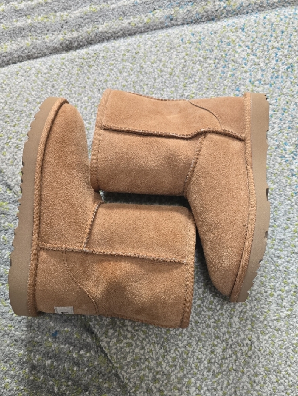 UGG Short Shearling Boots in Chestnut Suede - Picture 4 of 8